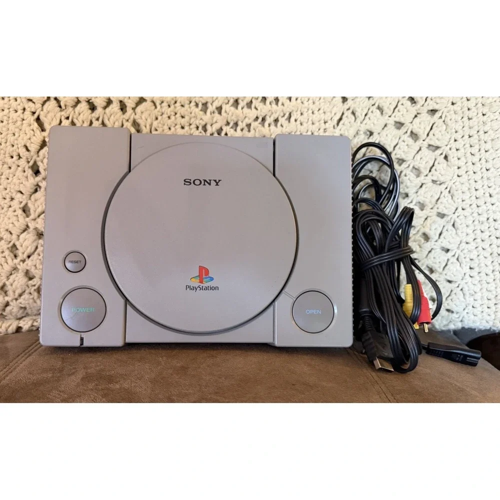 Sony PlayStation 1 Console - Gray, SCPH-7001, With Power Cord And AV Cord